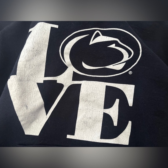 Vintage 1998 Penn State LOVE Hoodie Gildan Heavy Blend Navy Blue Size: Small - Picture 3 of 4
